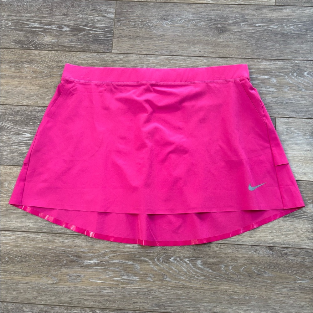 Nike Golf Tour Performance Skirt Sz L Pink Dri-FIT Athletic Pickleball Barbie
